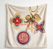 LV Colorful Flower Keychain Blanket Vibrant LV Monogram Charm Throw 223